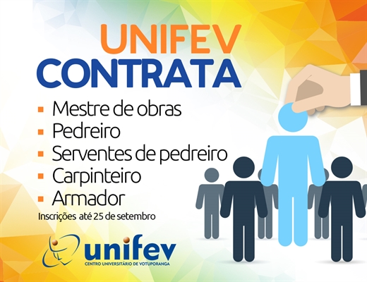 Unifev abre 8 vagas para o Setor de Obras