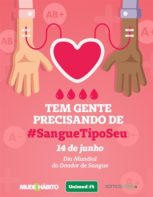 Dia 14 de Junho é o dia Mundial do Doador de Sangue (Foto: Divulgação)