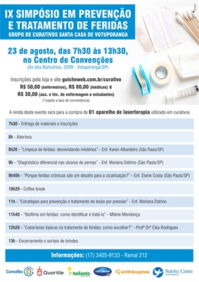 O evento terá início às 7h30, no Centro de Convenções Jornalista Nelson Camargo (Foto: Santa Casa/Divulgação)