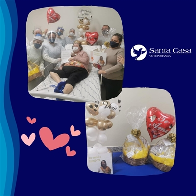Família decorou o quarto da enfermaria com bexigas e uma mensagem: 'ela venceu a Covid-19' (Imagem: Santa Casa)