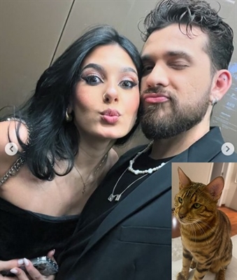 Ana Castela, Gustavo Mioto e o gato Koda (Foto: Instagram)