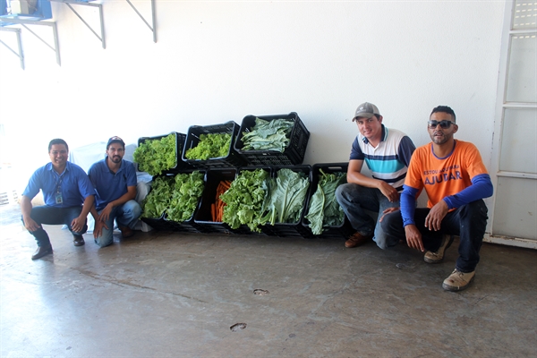 Os alunos do curso de Agronomia da Unifev doaram nove caixas (Foto: Divulgação/Santa Casa)