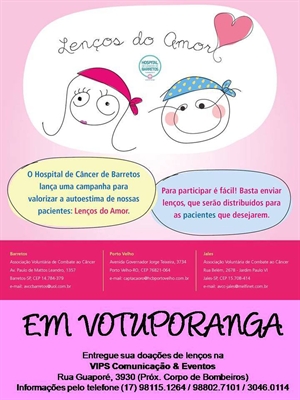 Votuporanga participa da campanha para arrecadar lenços para Hospital de Câncer de Jales 