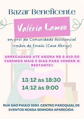 Família de Valéria Lamon realiza bazar para a Casa Abrigo de Votuporanga (Foto: Divulgação)