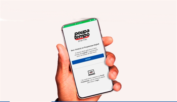 Aplicativo disponível pelo celular (foto: Aplicativo Poupatempo Digita)l) 