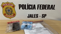 O suspeito foi imediatamente detido e conduzido, juntamente com o material apreendido, para a sede da Polícia Federal em Jales (Foto: Reprodução)