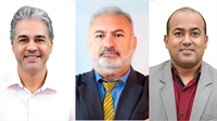 O engenheiro Glauber (PSD), o advogado Geromello (PRD), e o Thadeu Cunha (PL). Todos “caras novas”, de partidos diferentes concorrendo para a Câmara Municipal. (Foto)