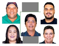 No final da sessão foi decretada a perda de mandato dos vereadores Mônica Vieira (presidente da Câmara), Gustavo Ribeiro da Silva, Monique Hiraki, Valtemir Marques de Toledo e Abílio José Marques (Foto: Reprodução)