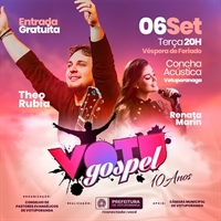 O evento começa às 20h e terá como atrações os cantores de música gospel Renata Marin e Théo Rubia (Foto: Divulgação)