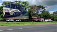 Uma pessoa morreu e pelo menos sete ficaram feridas no acidente na rodovia Euclides da Cunha (Foto: A Cidade)