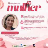A convidada é a juíza da 1ª Vara Criminal, Execução e Júri de Votuporanga Drª Gislaine de Brito Faleiros Vendramini (Foto: Divulgação)