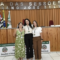 Zélia Lopes, Gláucia Waideman (coordenadora municipal de saúde de Álvares Florence) e Mariana Dias  (Foto: Prefeitura de Cardoso)