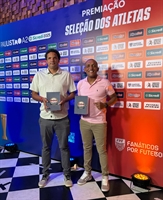 Rilla e Pereira na premiação em Campinas  (Foto: Arquivo Pessoal)