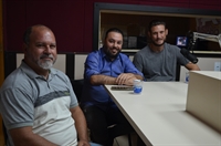 Weric Suzini, Rodrigo Beleza e Stevys Claudino estiveram ontem na Rádio Cidade (Foto: A Cidade)