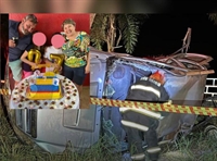  A família teria tentado desviar de um carro que fez uma ultrapassagem forçada e acabou capotando e colidindo com uma árvore  (Foto: Redes sociais)