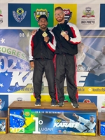 André Luís Correa e Nick Borges no Brasileiro de Karatê (Foto: Arquivo Pessoal)
