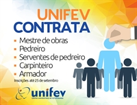 Unifev abre 8 vagas para o Setor de Obras