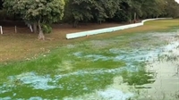 A Cetesb orienta a população para evitar o contato com a água do rio neste período (Foto: Reprodução / TV TEM)
