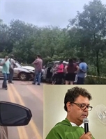 Padre fica ferido após acidente na vicinal de Parisi