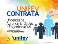 Unifev abre vagas para docentes dos cursos de Agronomia, Direito e Engenharia Civil