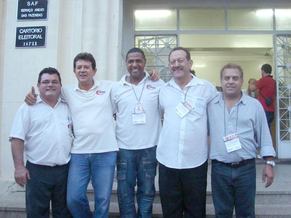 Equipe da Rádio Cidade, Luis Carlos Bortolozo, Benoni Amaro, Nini Maravilha, Antonio Carlos Ferreira e João Baile, na cobertura das Eleições 2010